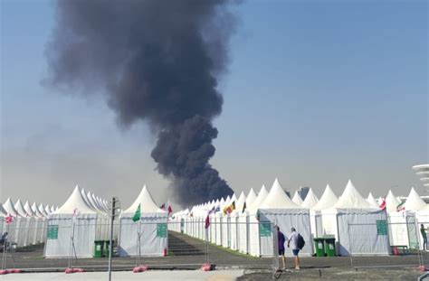 Massive fire breaks out in Qatar World Cup city near fan village as plum.